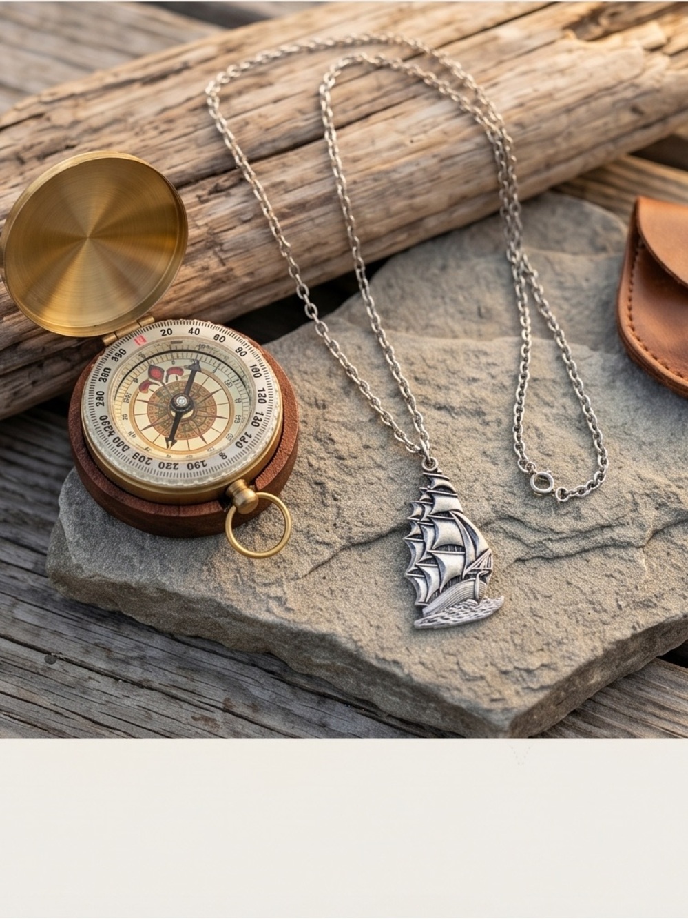 Pewter 1977 Pewter Schooner Sail Ship Pendant Necklace On 24” Rolo Chain Unisex